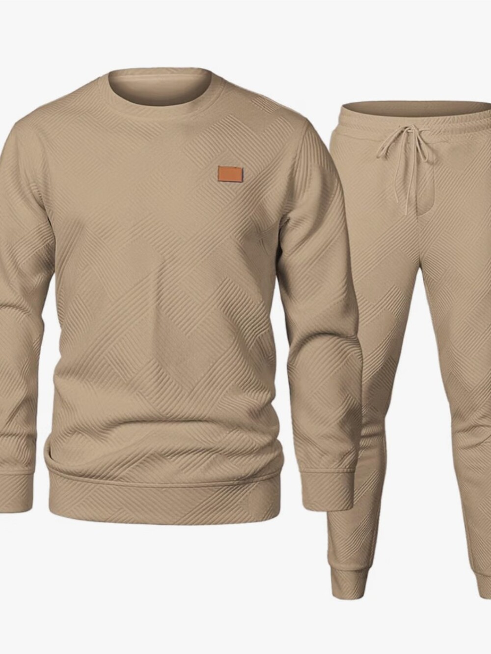 Men's 2 Piece Outfits Knit Jacquard Pullover Sweatshirt Tracksuit & Joggers